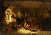 Isaac van Ostade Bauerninterieur mit spielenden Kindern oil on canvas